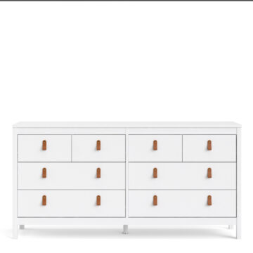 Seville White Wide Chest Of Drawers 4+4 Drawers