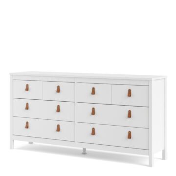 Seville White Wide Chest Of Drawers 4+4 Drawers