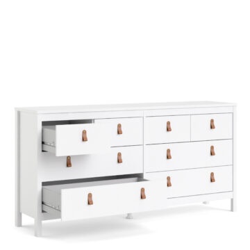 Seville White Wide Chest Of Drawers 4+4 Drawers