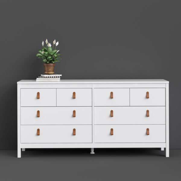 Seville Wide Chest Of Drawers 4+4 Drawers | White | Self Assembly