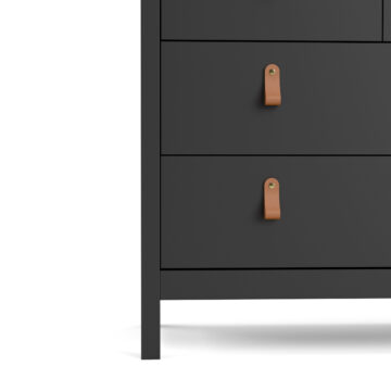 Seville Matt Black Wide Chest Of Drawers 4+4 Drawers