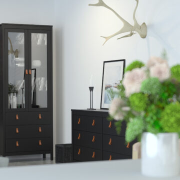 Seville Matt Black Wide Chest Of Drawers 4+4 Drawers