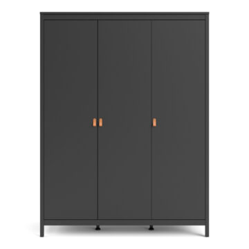 Seville Wardrobe with 3 Doors | Matte Black