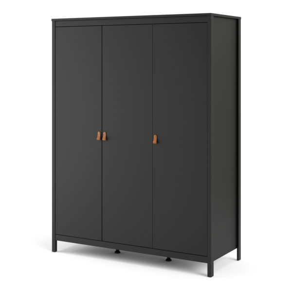 Seville Wardrobe with 3 Doors | Matte Black