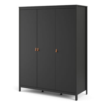 Seville Wardrobe with 3 Doors | Matte Black