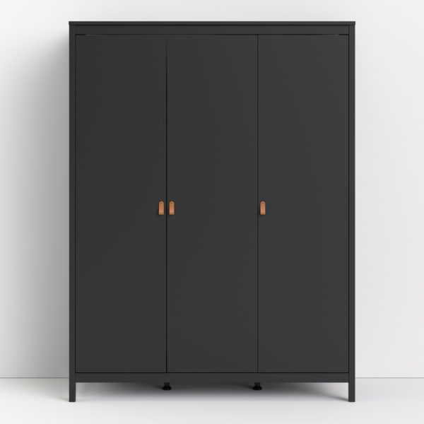 Seville Wardrobe with 3 Doors | Matte Black