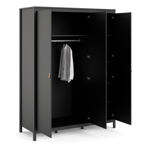 Seville Wardrobe with 3 Doors | Matte Black