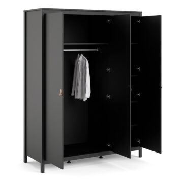 Seville Wardrobe with 3 Doors | Matte Black