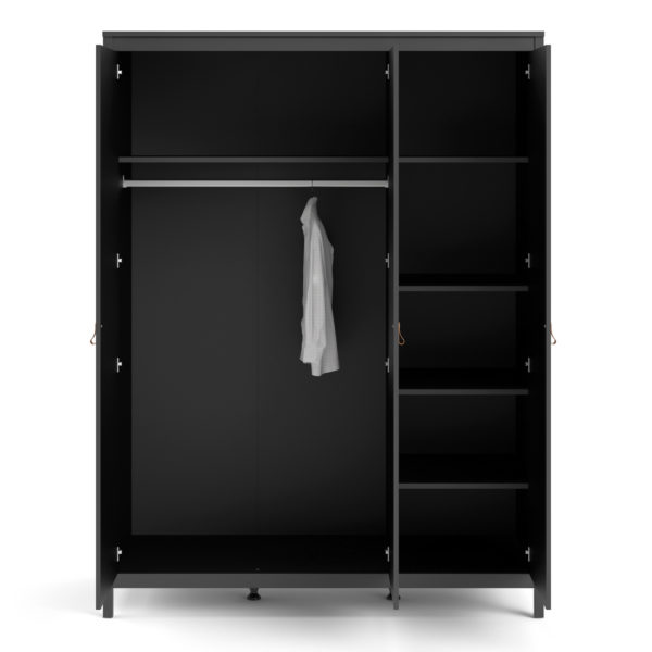 Seville Wardrobe with 3 Doors | Matte Black