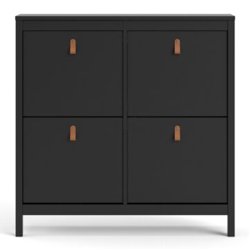 Seville Matt Black Shoe Cabinet