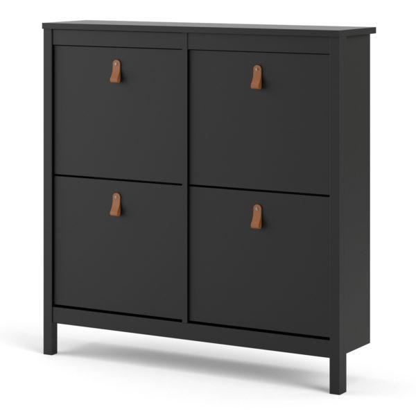 Seville Shoe Cabinet | Matte Black | Self Assembly