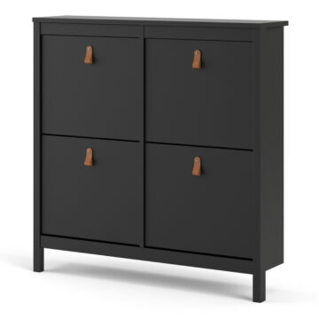 Seville Matt Black Shoe Cabinet