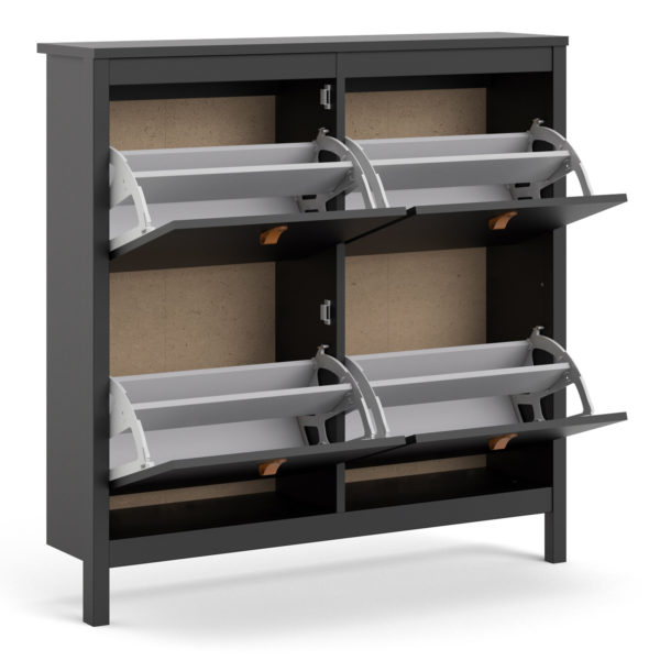 Seville Shoe Cabinet | Matte Black | Self Assembly