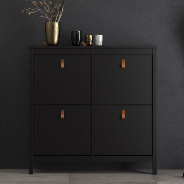 Seville Shoe Cabinet | Matte Black | Self Assembly