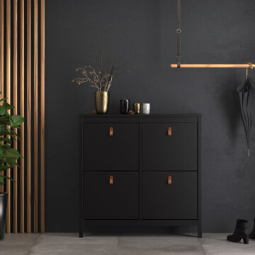 Seville Matt Black Shoe Cabinet
