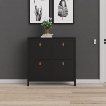 Seville Matt Black Shoe Cabinet