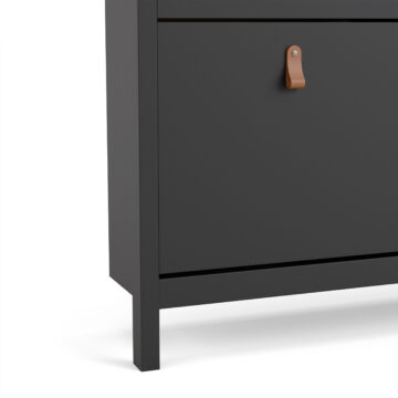 Seville Matt Black Shoe Cabinet
