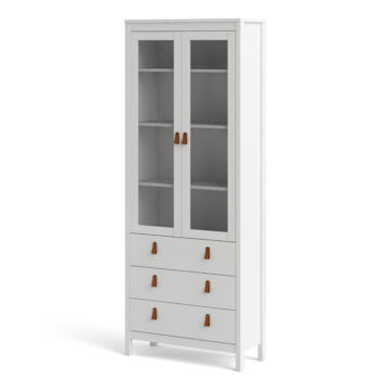 Seville White 2 Door 3 Drawer Display Cabinet