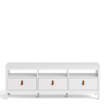 Seville White 3 Drawer TV Unit 151cm