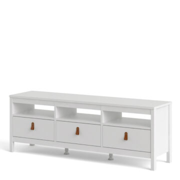 Seville White 3 Drawer TV Unit 151cm