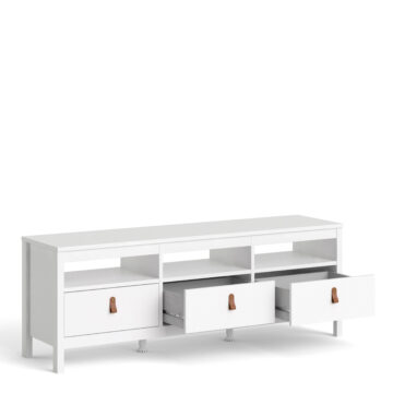 Seville White 3 Drawer TV Unit 151cm