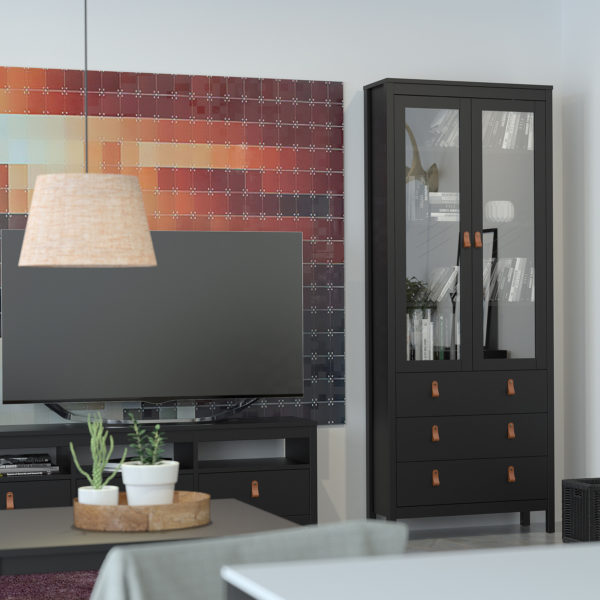 Seville TV Unit with 3 Drawers | Matte Black | Self Assembly