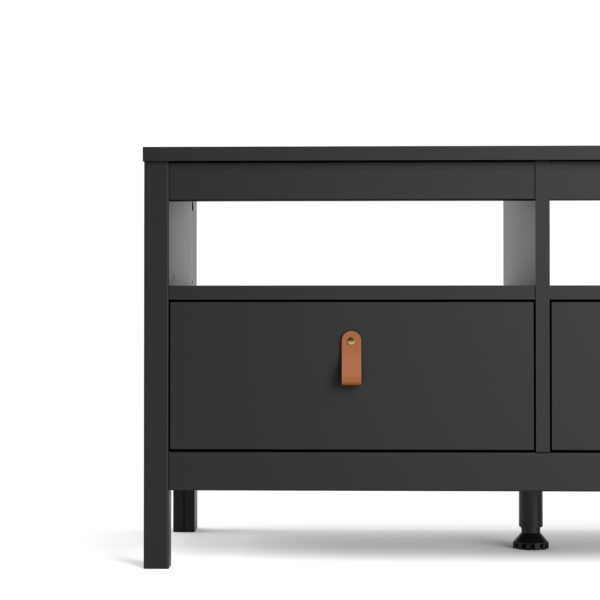 Seville TV Unit with 3 Drawers | Matte Black | Self Assembly