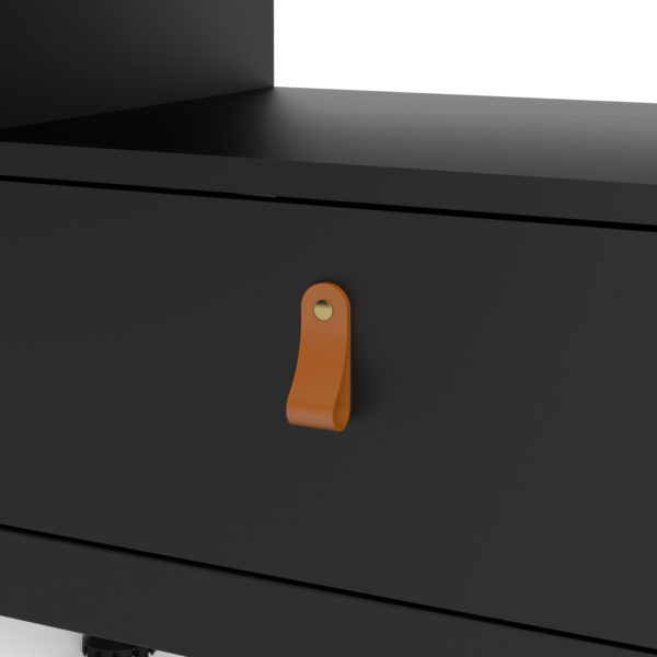 Seville TV Unit with 3 Drawers | Matte Black | Self Assembly