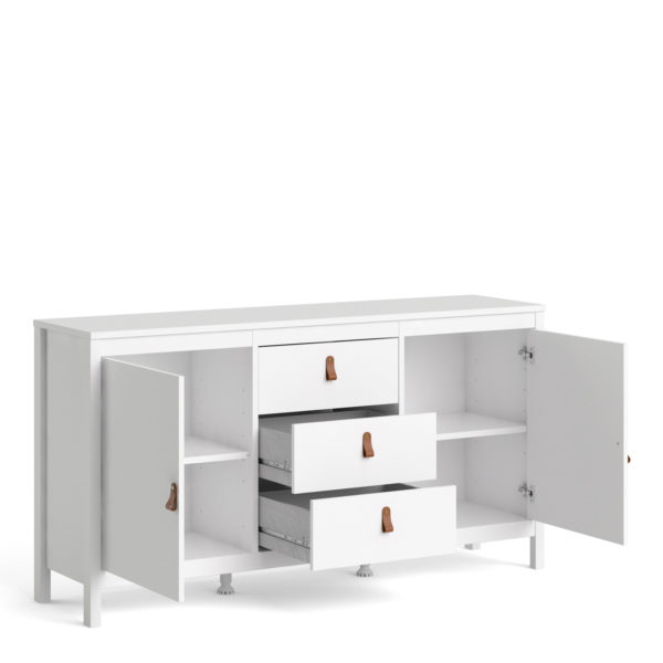 Seville Sideboard 2 Doors + 3 Drawers | White | Self Assembly