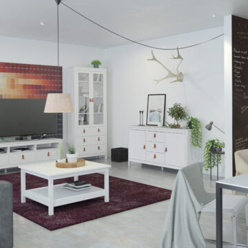 Seville White 2 Door 3 Drawer Sideboard