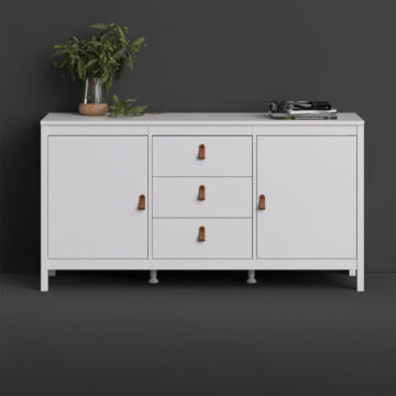 Seville Sideboard 2 Doors + 3 Drawers | White | Self Assembly