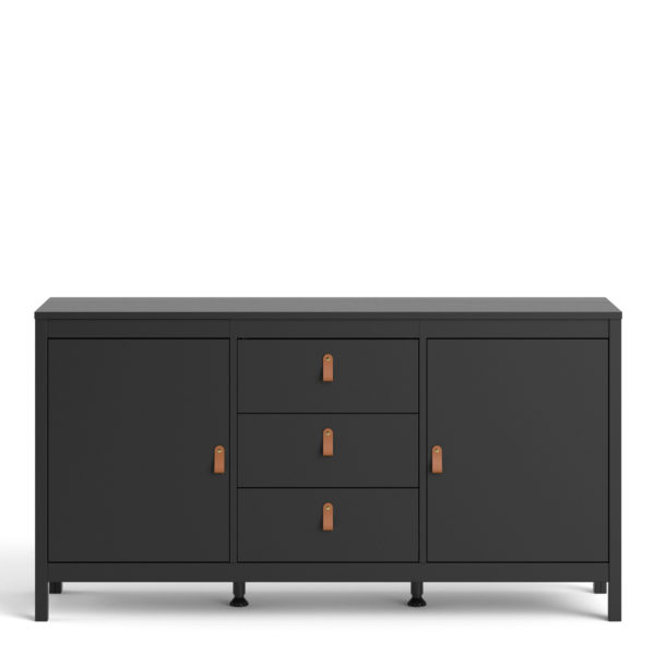 Seville Sideboard 2 Doors + 3 Drawers | Matte Black | Self Assembly