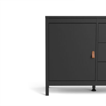 Seville Sideboard 2 Doors + 3 Drawers | Matte Black