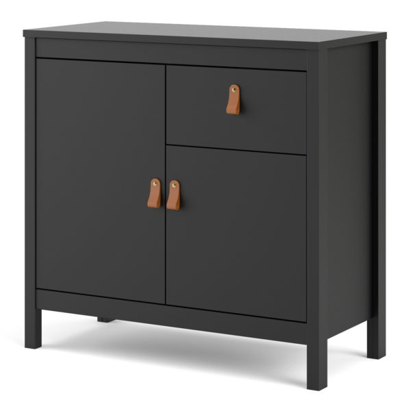 Seville Sideboard 2 Doors + 1 Drawer | Matte Black | Self Assembly