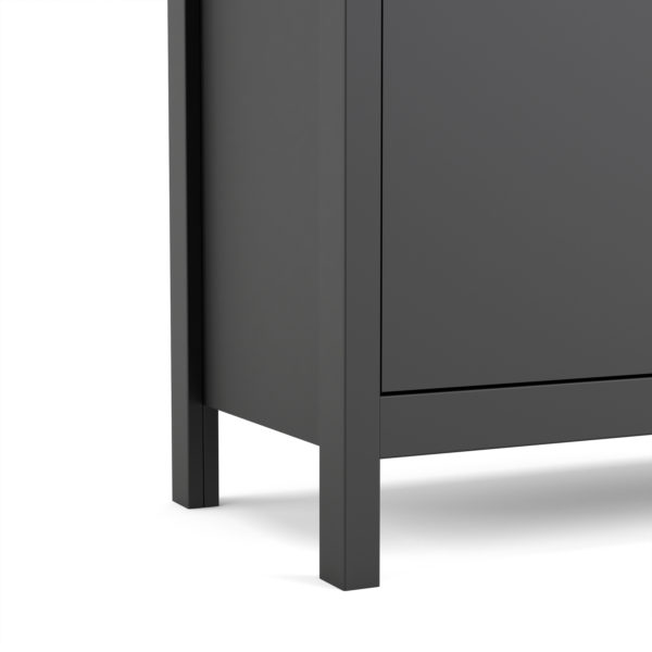 Seville Sideboard 2 Doors + 1 Drawer | Matte Black | Self Assembly