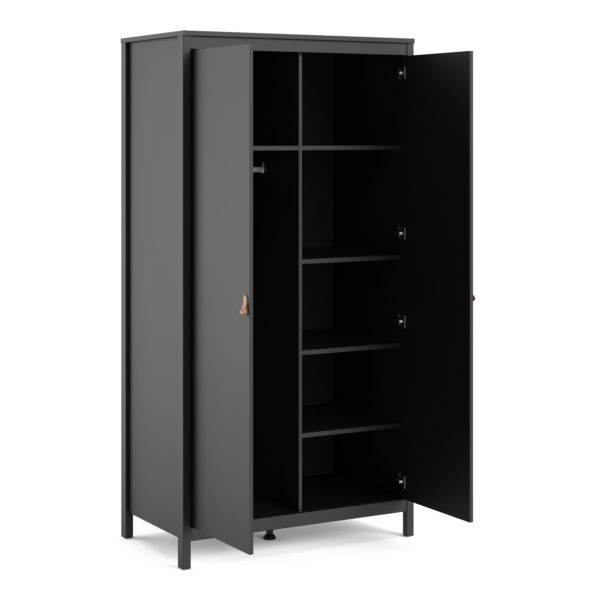 Seville Wardrobe with 2 Doors | Matte Black