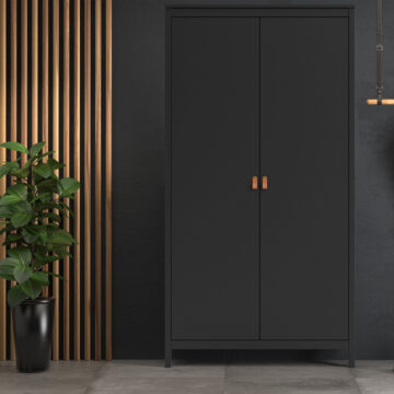 Seville Wardrobe with 2 Doors | Matte Black