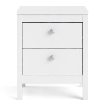 Ronda White 2 Drawer Bedside Table