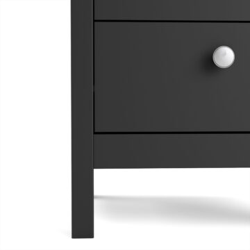 Ronda Matt Black 2 Drawer Bedside Table