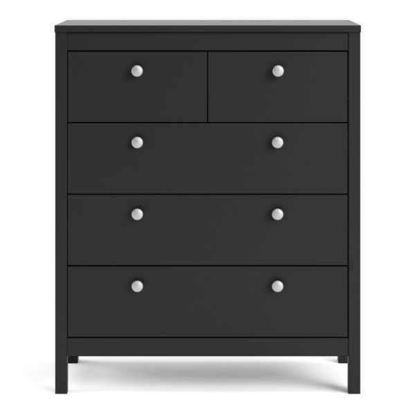 Ronda Chest 3+2 Drawers | Matte Black | Self Assembly