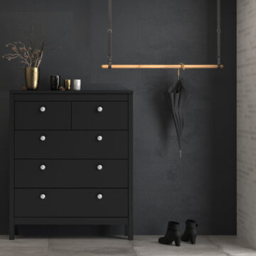 Ronda Matt Black 3 Over 2 Chest of Drawers