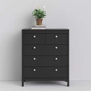 Ronda Matt Black 3 Over 2 Chest of Drawers