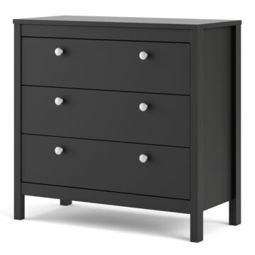 Ronda Chest 3 Drawers | Matte Black