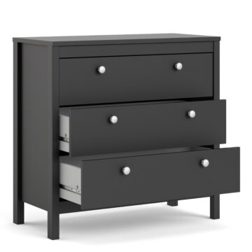 Ronda Chest 3 Drawers | Matte Black