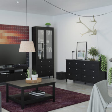 Ronda Matt Black Double Chest of Drawers