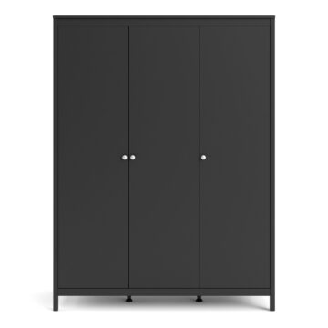 Ronda Wardrobe with 3 Doors | Matte Black