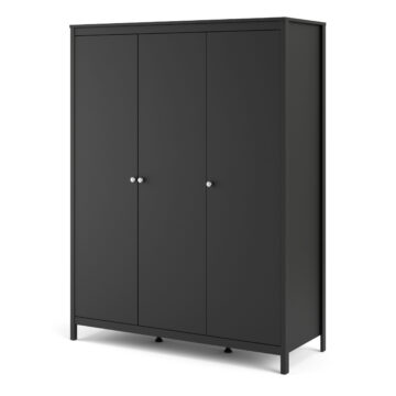 Ronda Wardrobe with 3 Doors | Matte Black