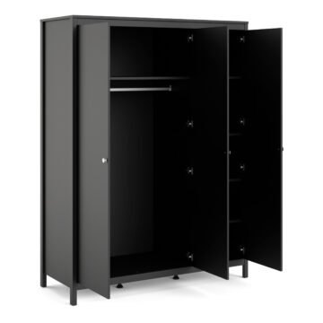 Ronda Wardrobe with 3 Doors | Matte Black