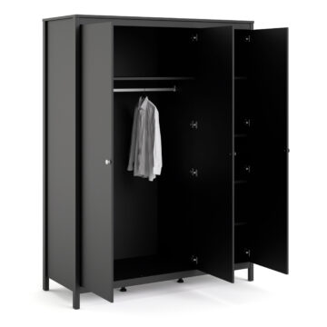 Ronda Wardrobe with 3 Doors | Matte Black
