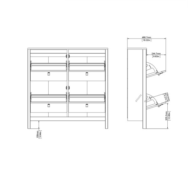 Ronda Shoe Cabinet | Matte Black | Self Assembly
